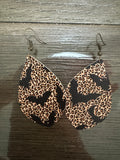 Cheetah bats dangle earrings