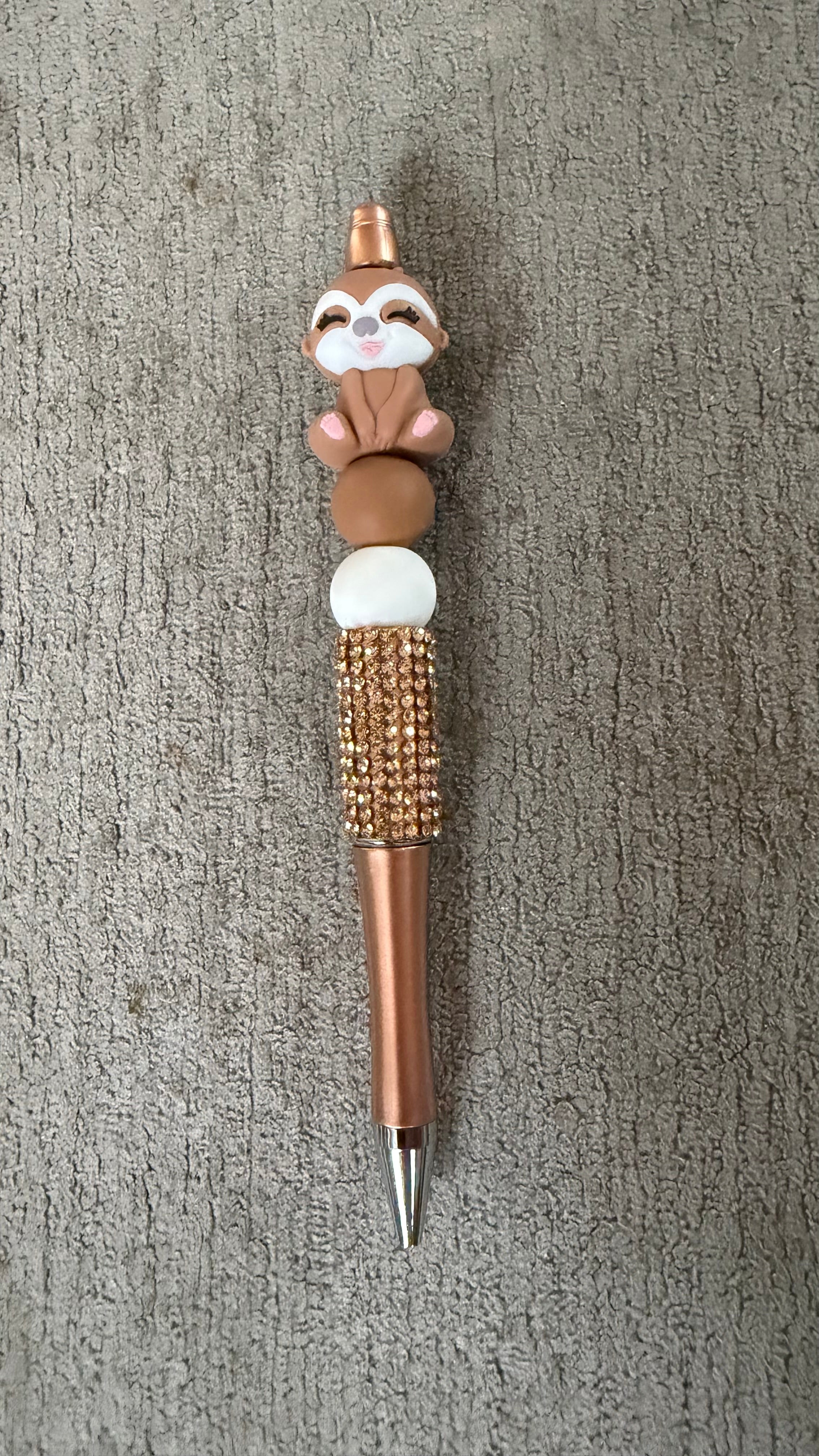 Sloth rhinestone pen