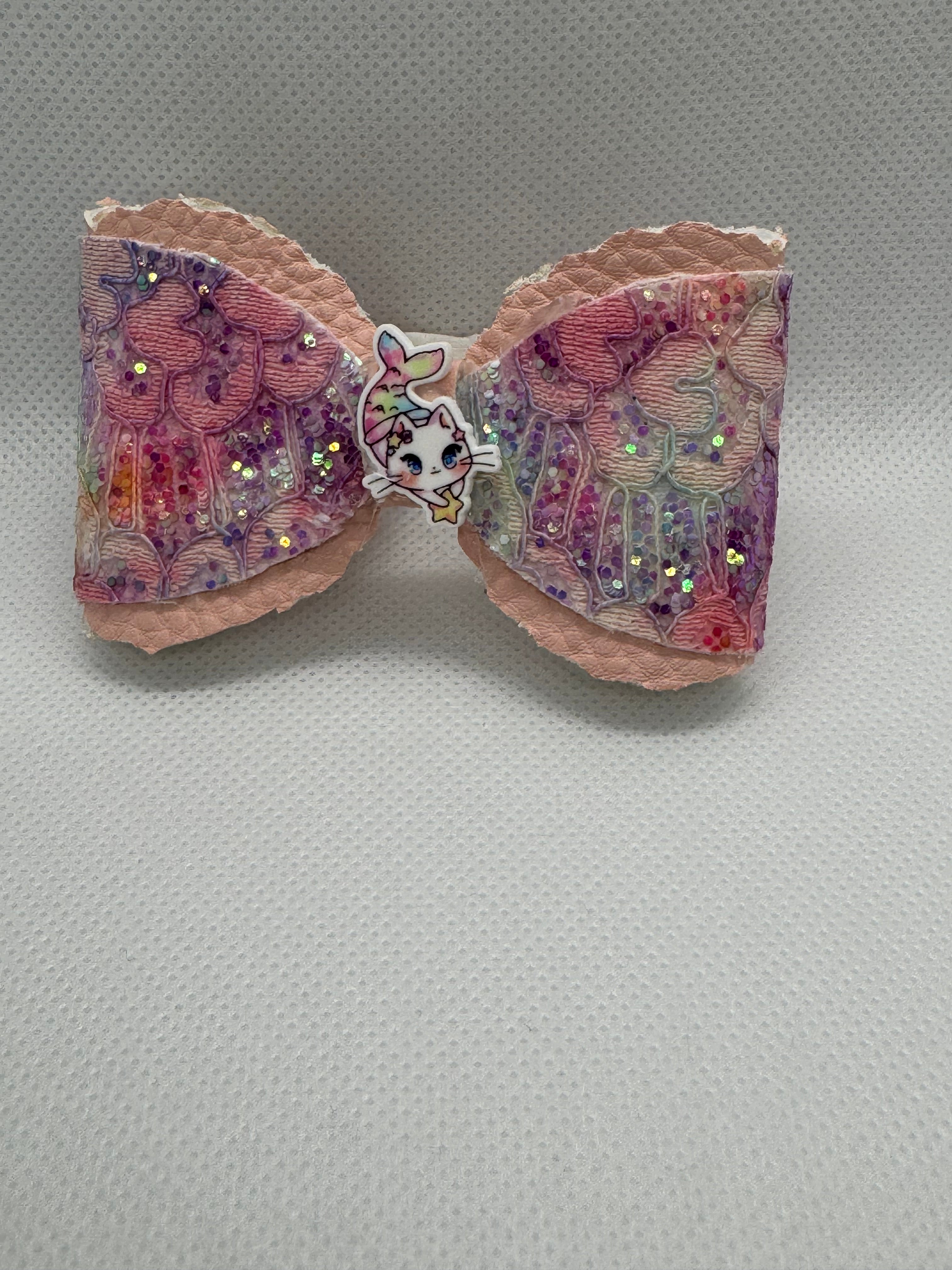 Mermaid straw topper bow