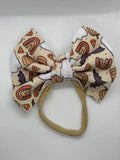 Pumpkin and bats fabric headband