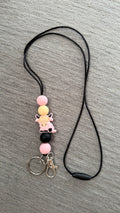 Pink moo moo lanyard
