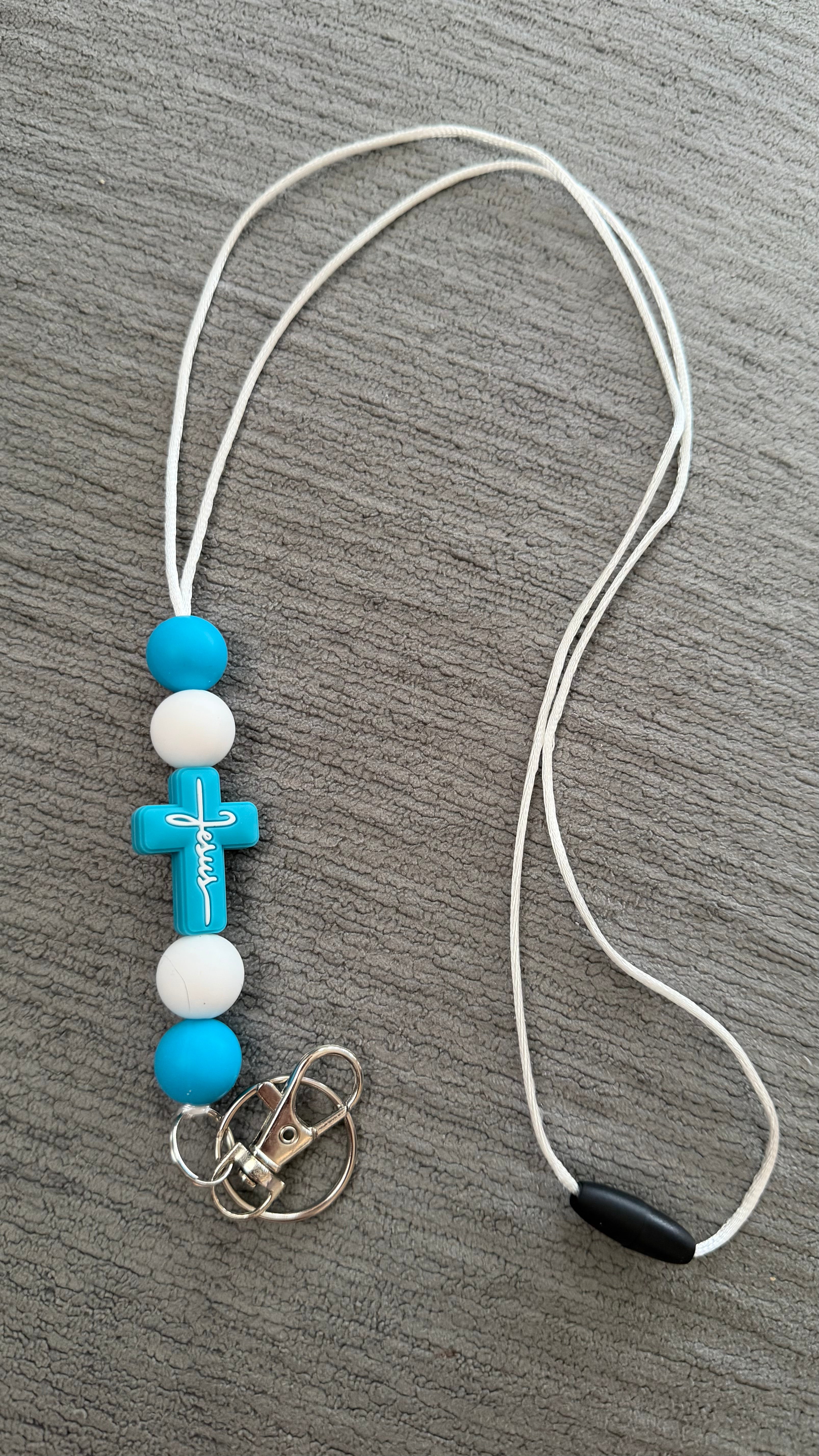 Light blue Jesus lanyard