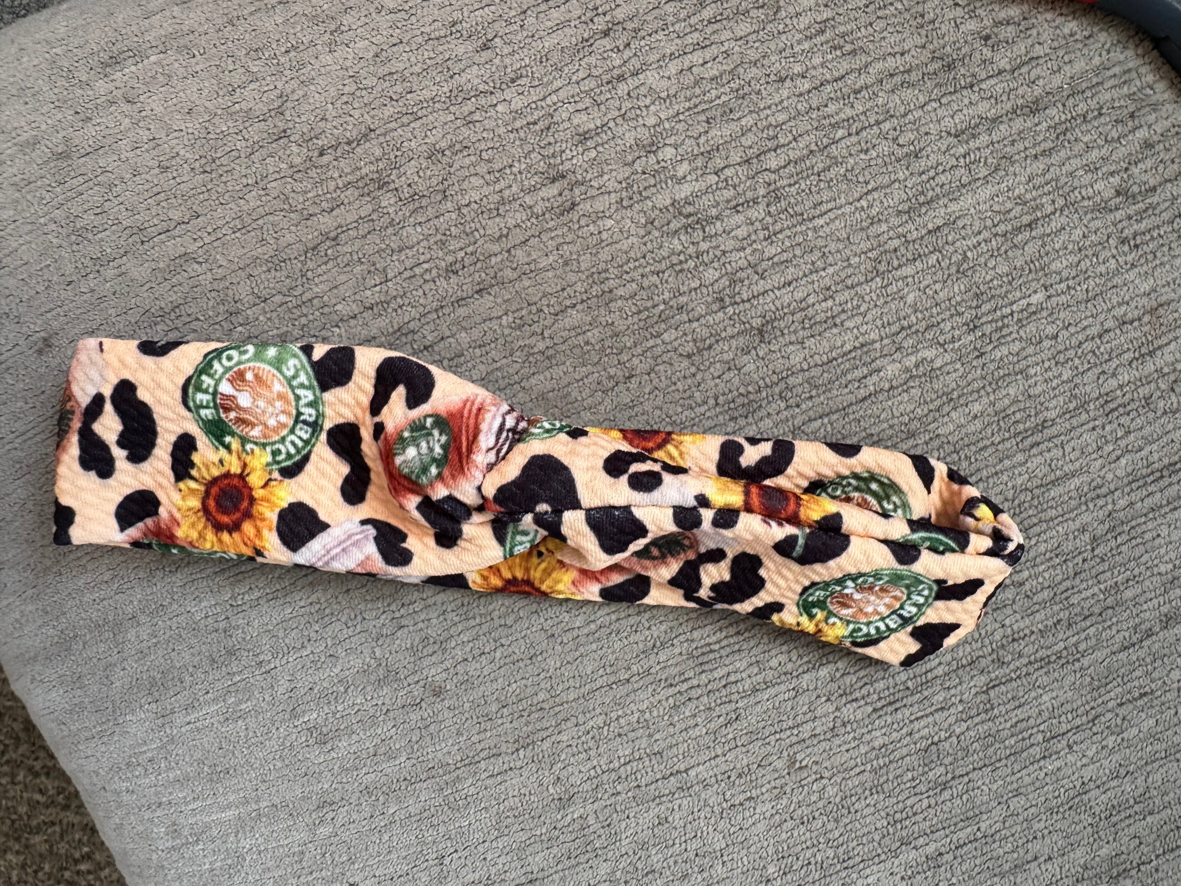 Coffee twisted headband toddler