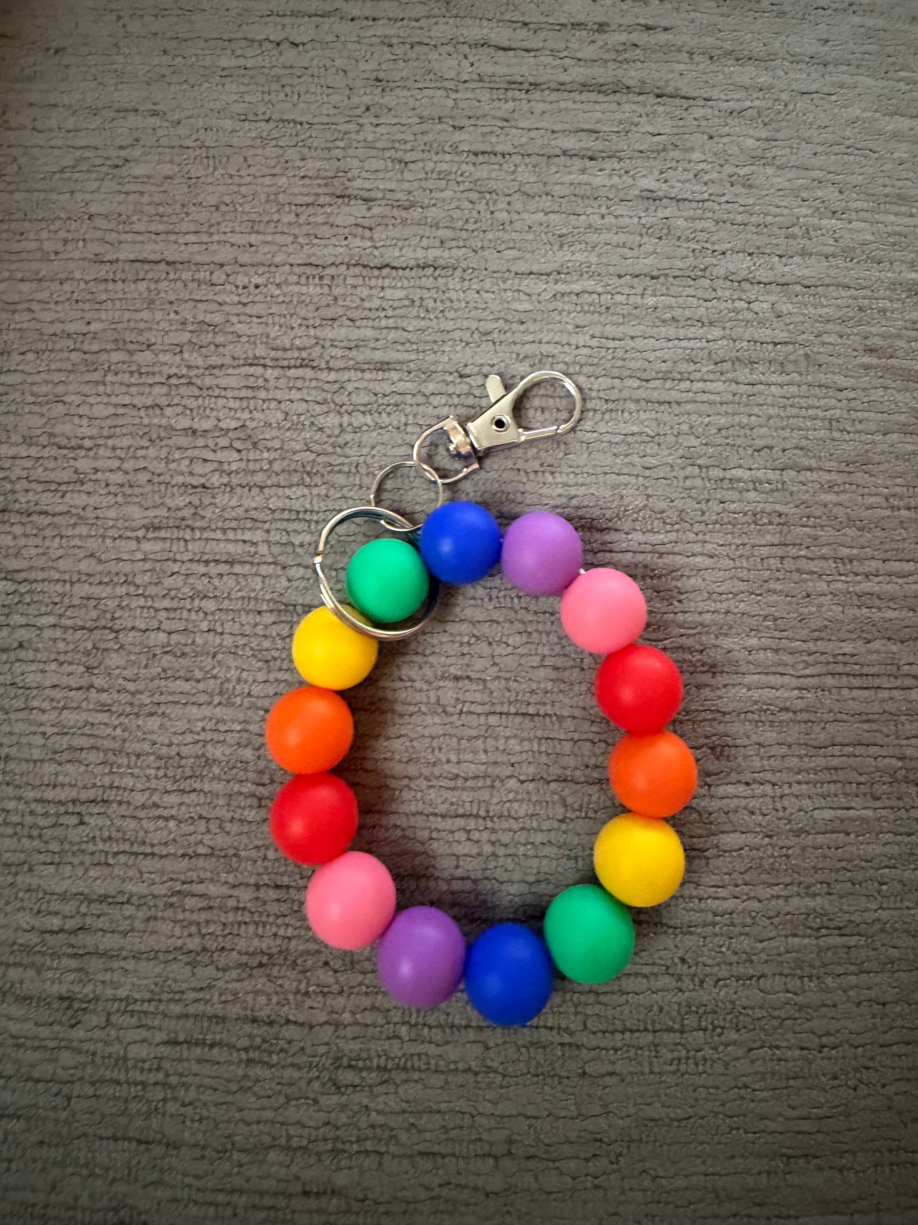 Rainbow wristlet keychain