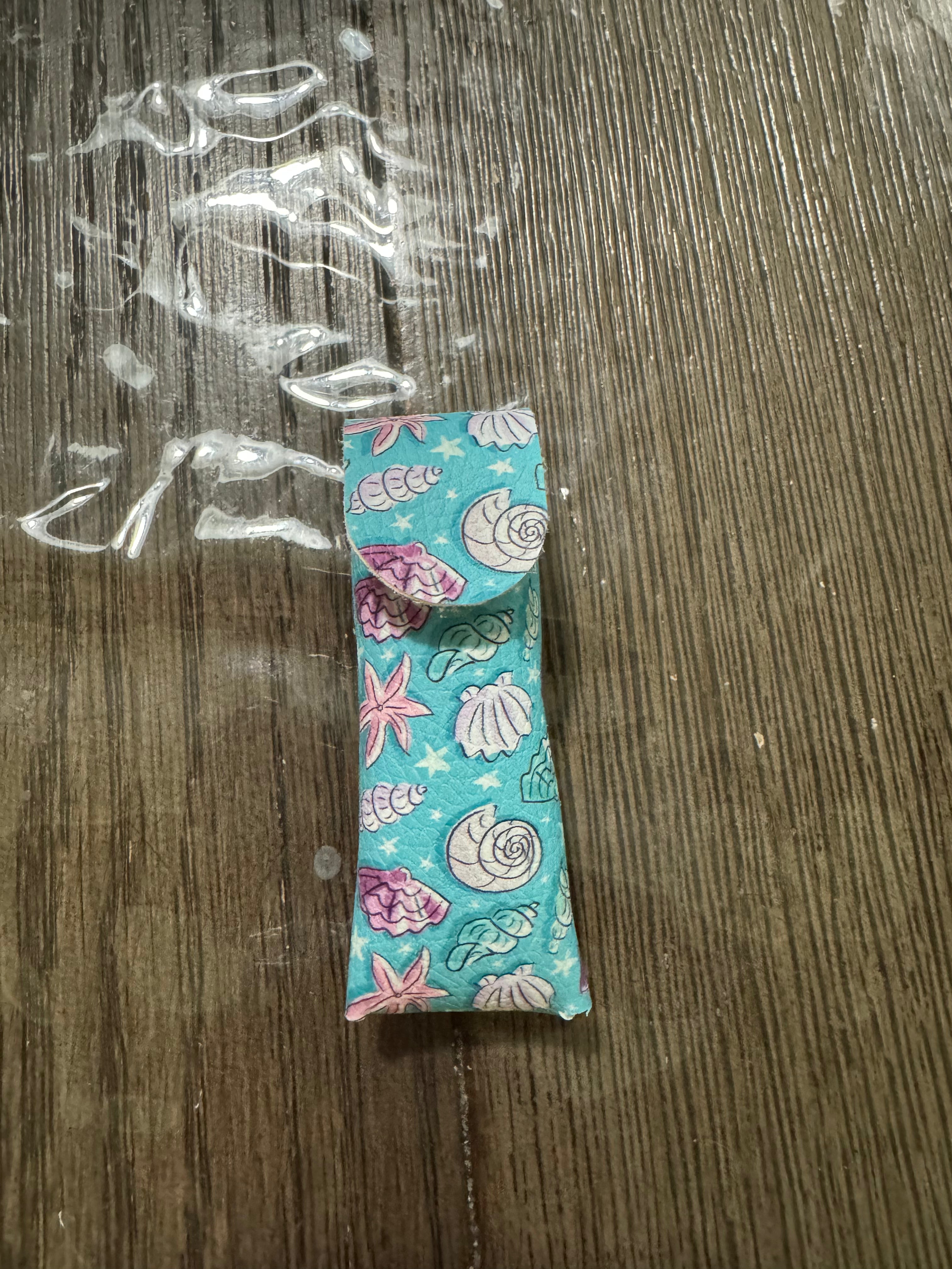 Seashell chapstick holder