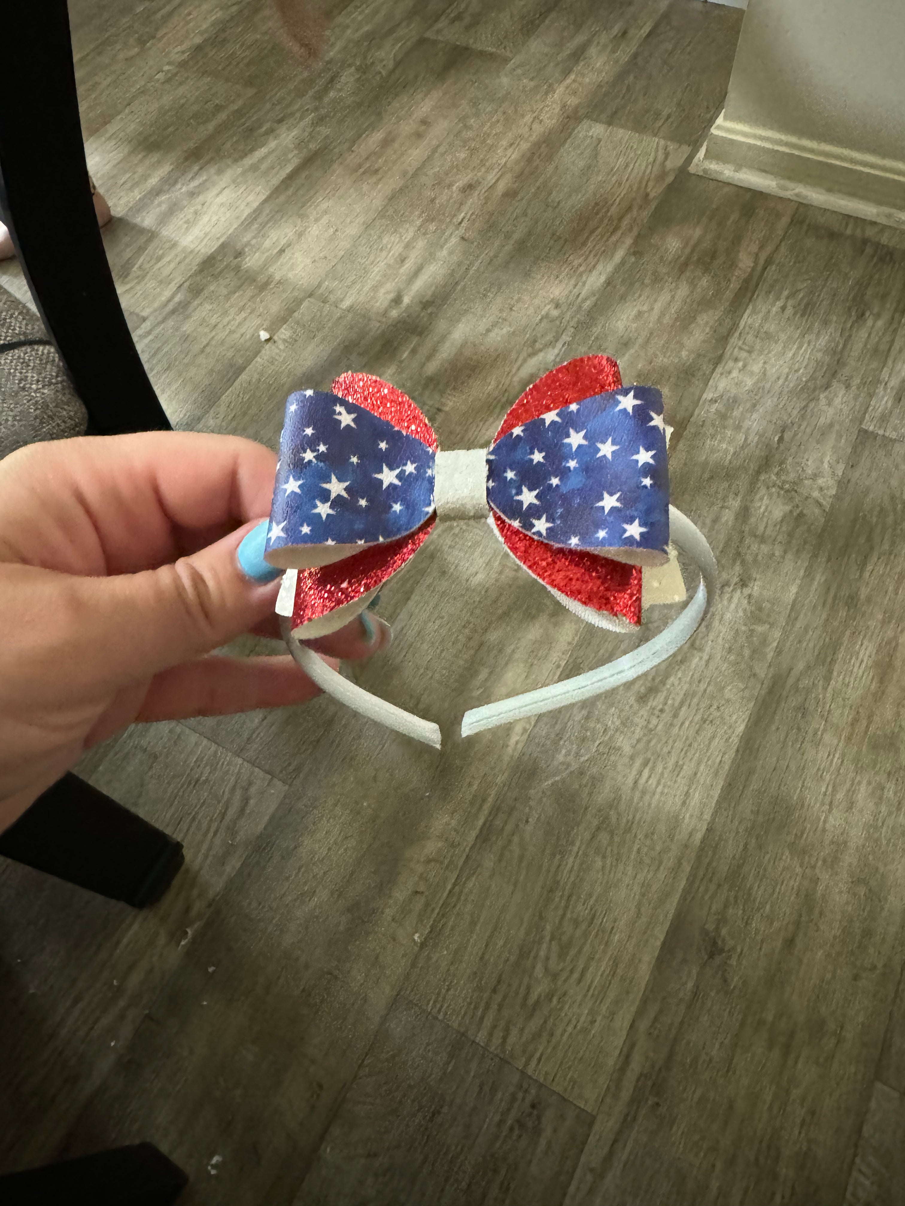 Patriotic bow hard headband