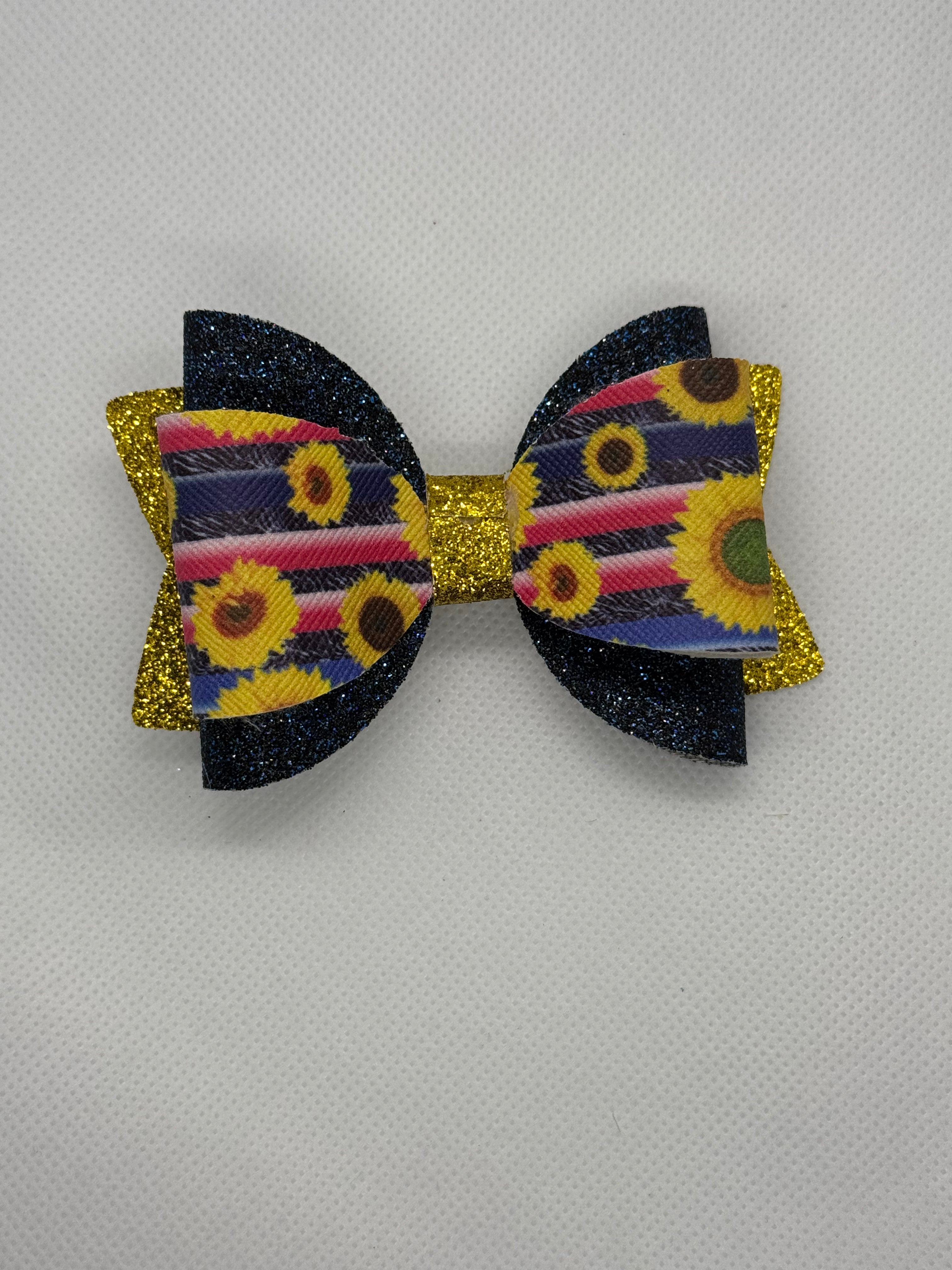 Sunflower bow clip