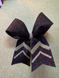 Black and glitter cheer bow