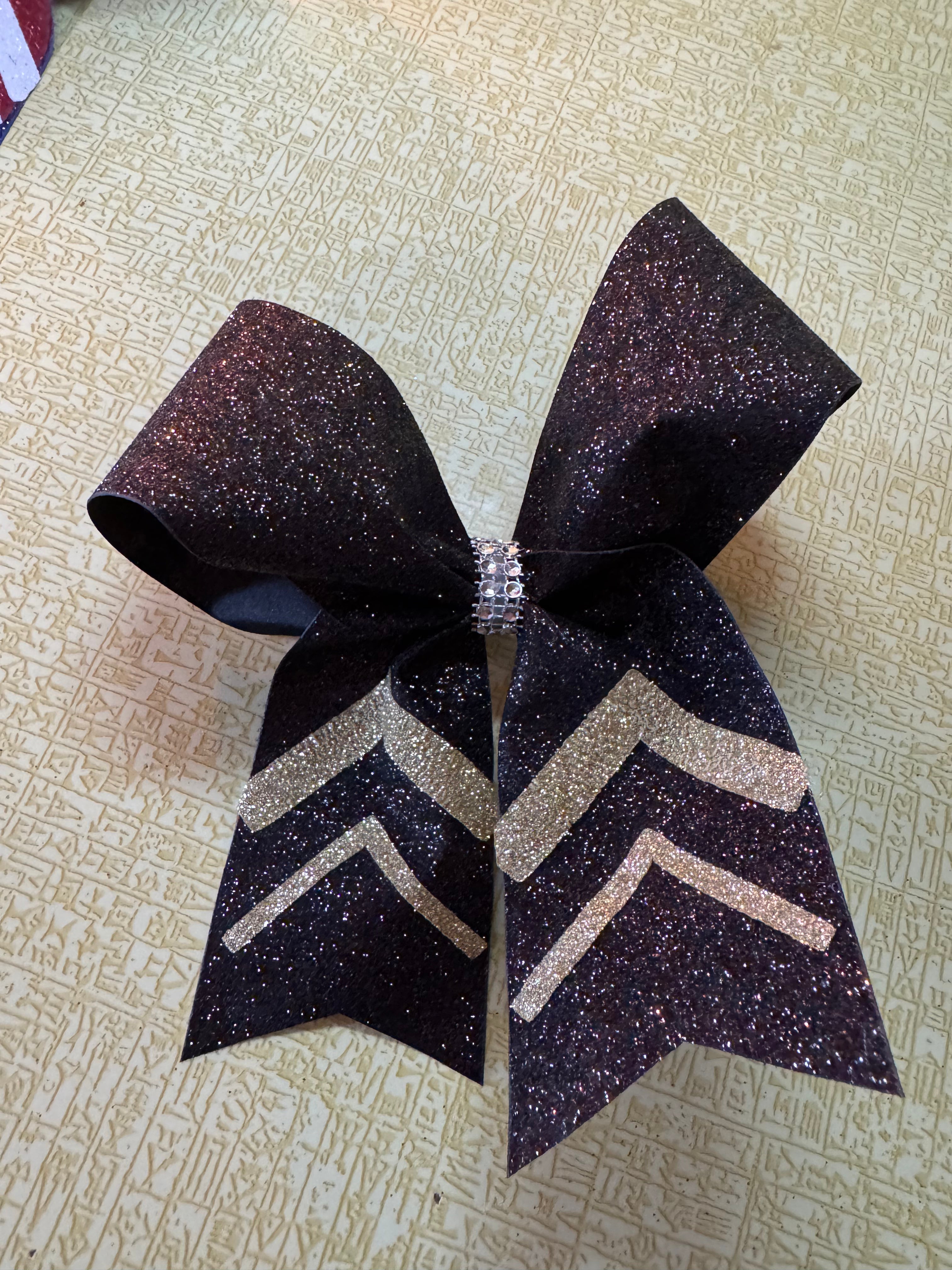Black and glitter cheer bow