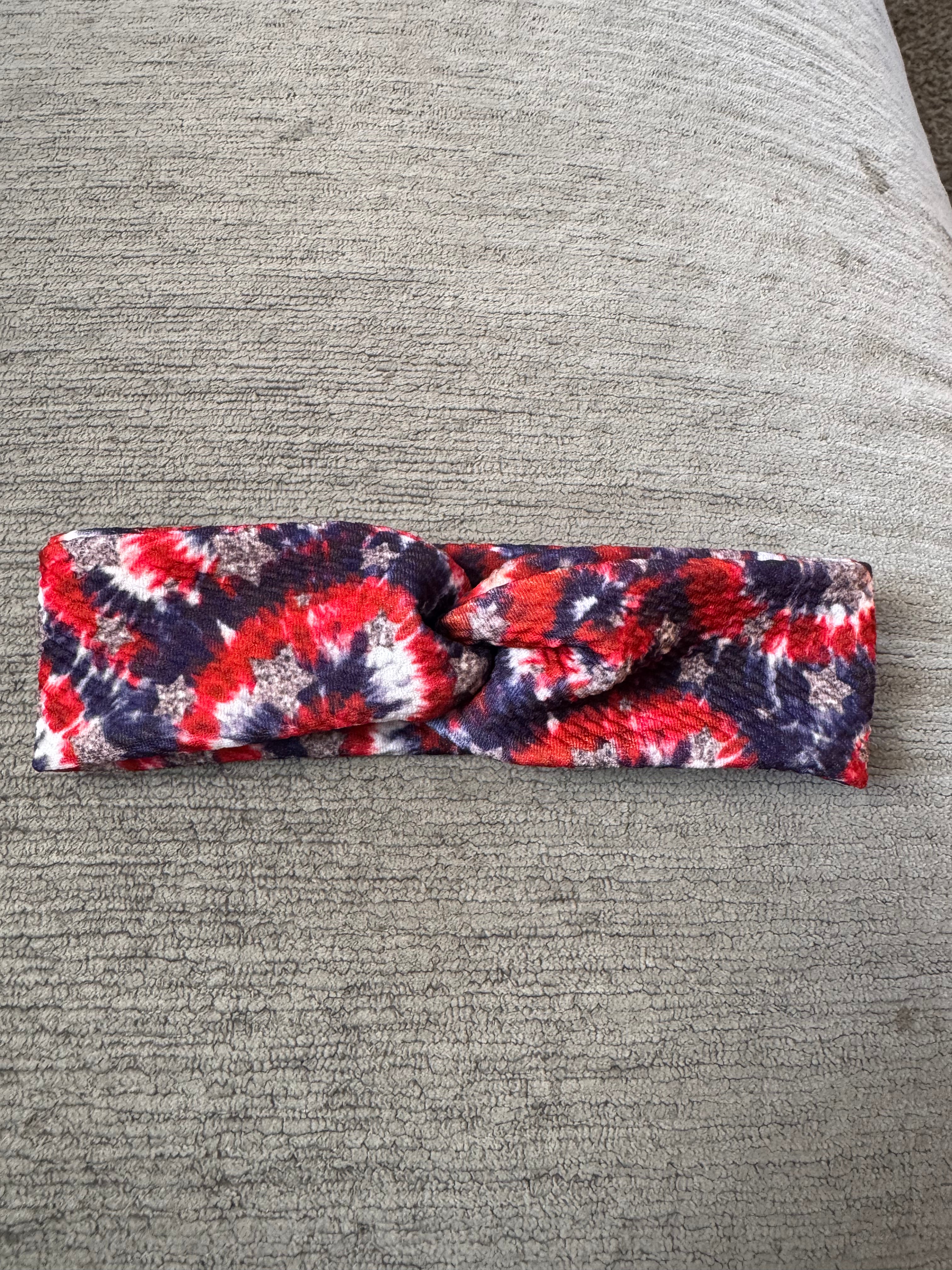 Red white And blue twisted headband 3-6 months