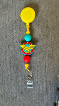 W W beaded badge reel