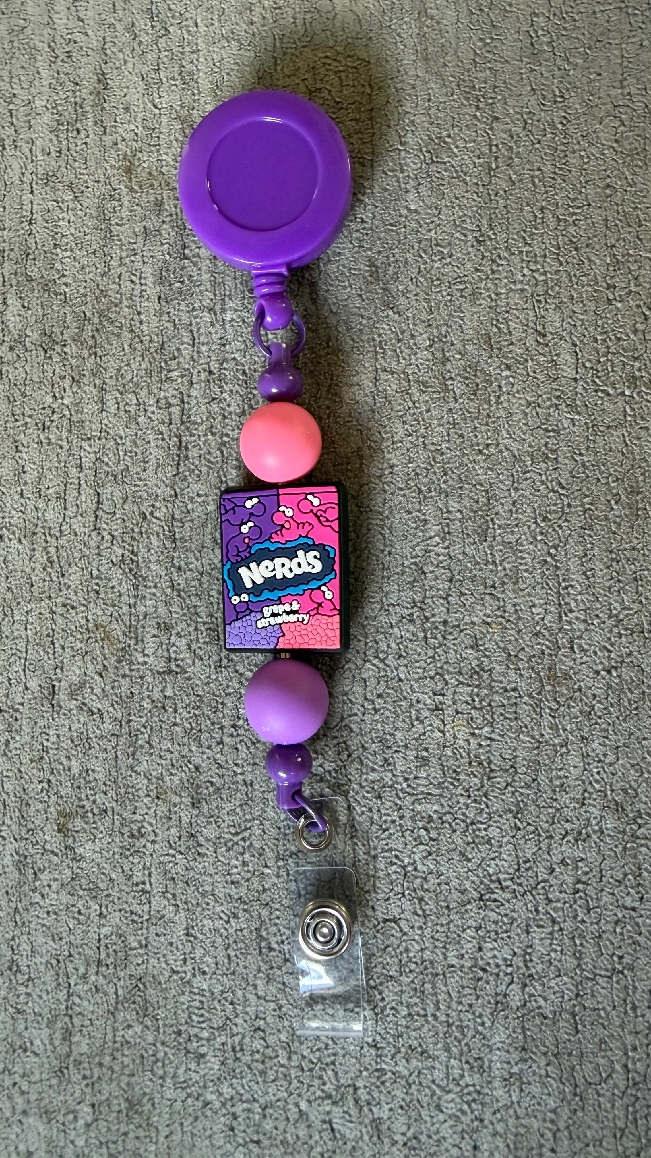 nerds beaded badge reel