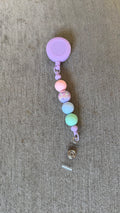 purple beaded badge reel