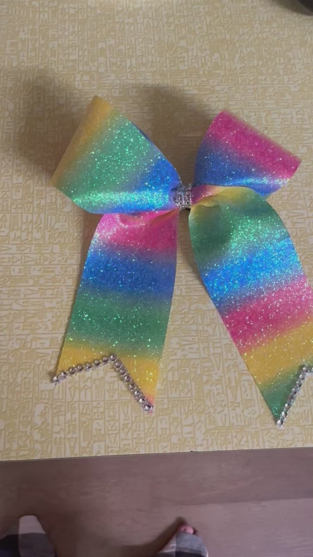 Rainbow cheer bow